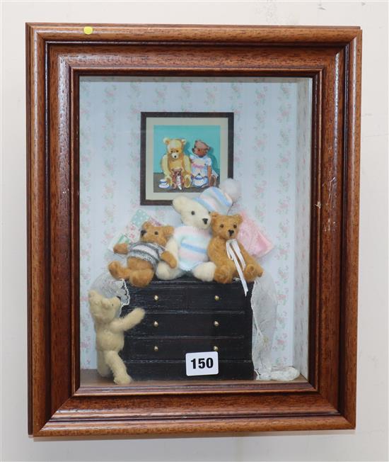 A pair of Sylvia Bance teddy bear dioramas